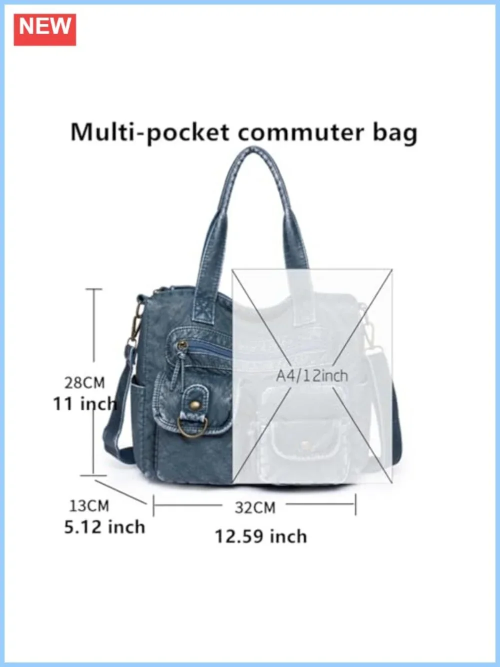 Women's Faux Leather Hobo Handbag with Top Handle and Shoulder Strap